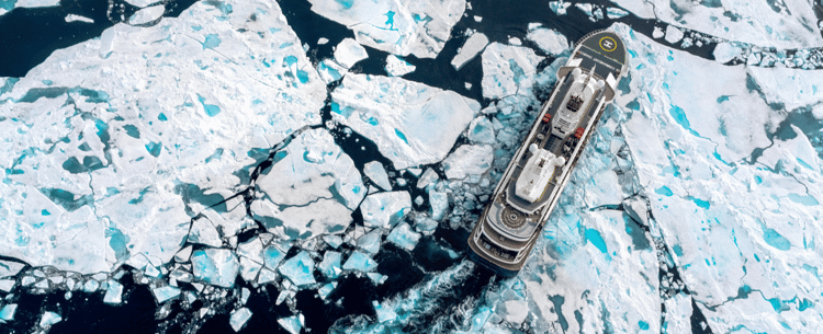 The Le Commandant Charcot cruise ship by Ponant