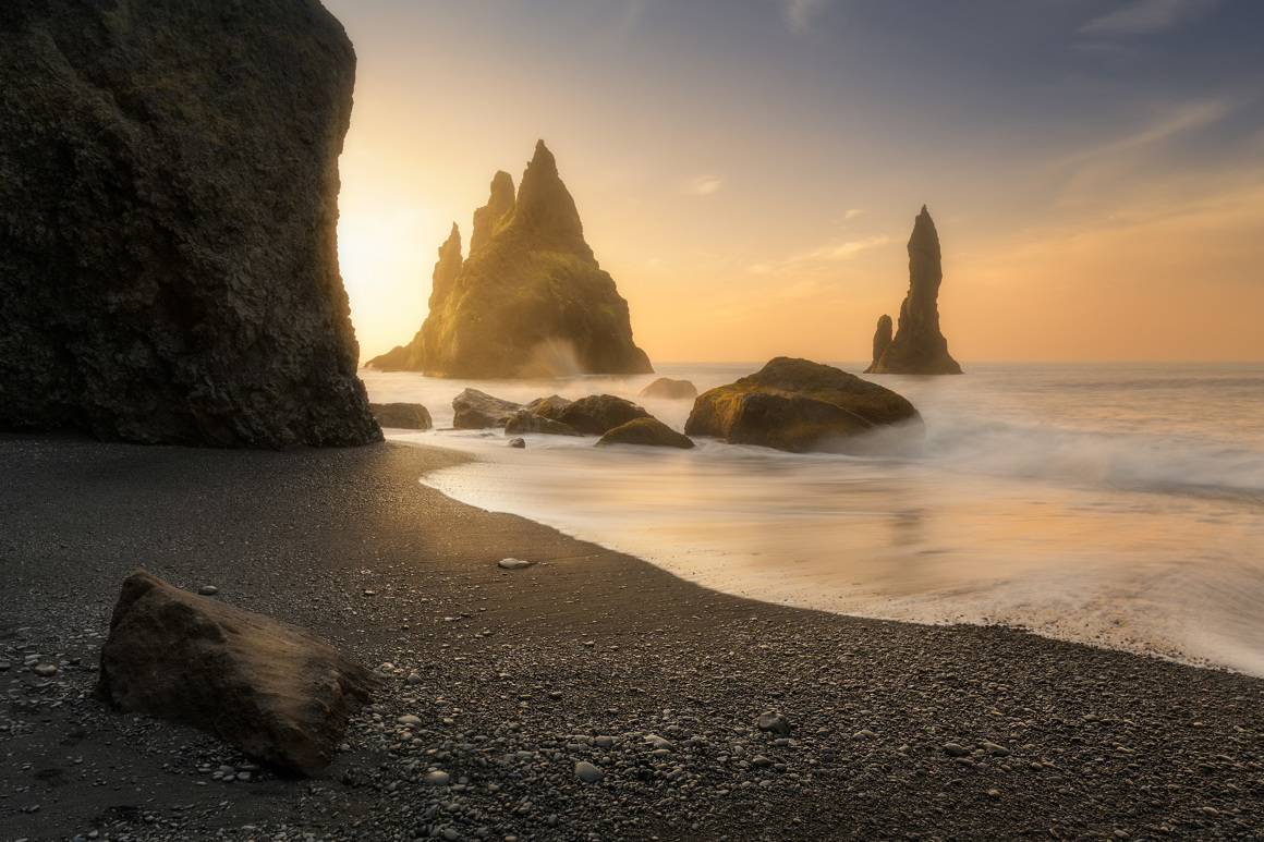 Reynisfjara black sand beach in Iceland