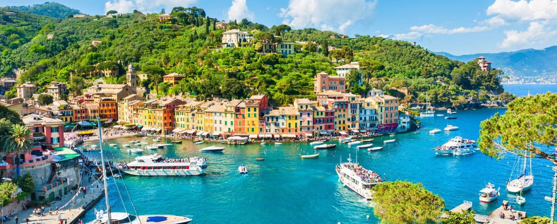 Boats on the water in Portofino