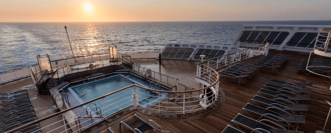 The deck of the Queen Mary 2